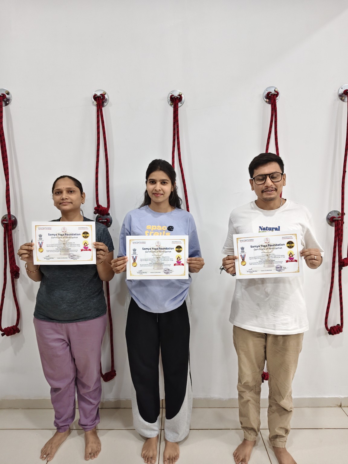 Yoga certificate ceremony