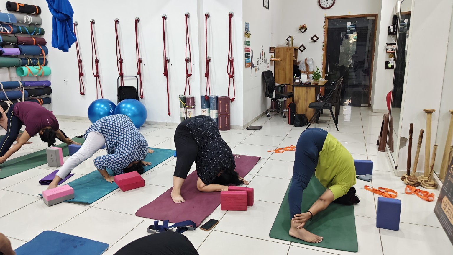Yoga class at the studio