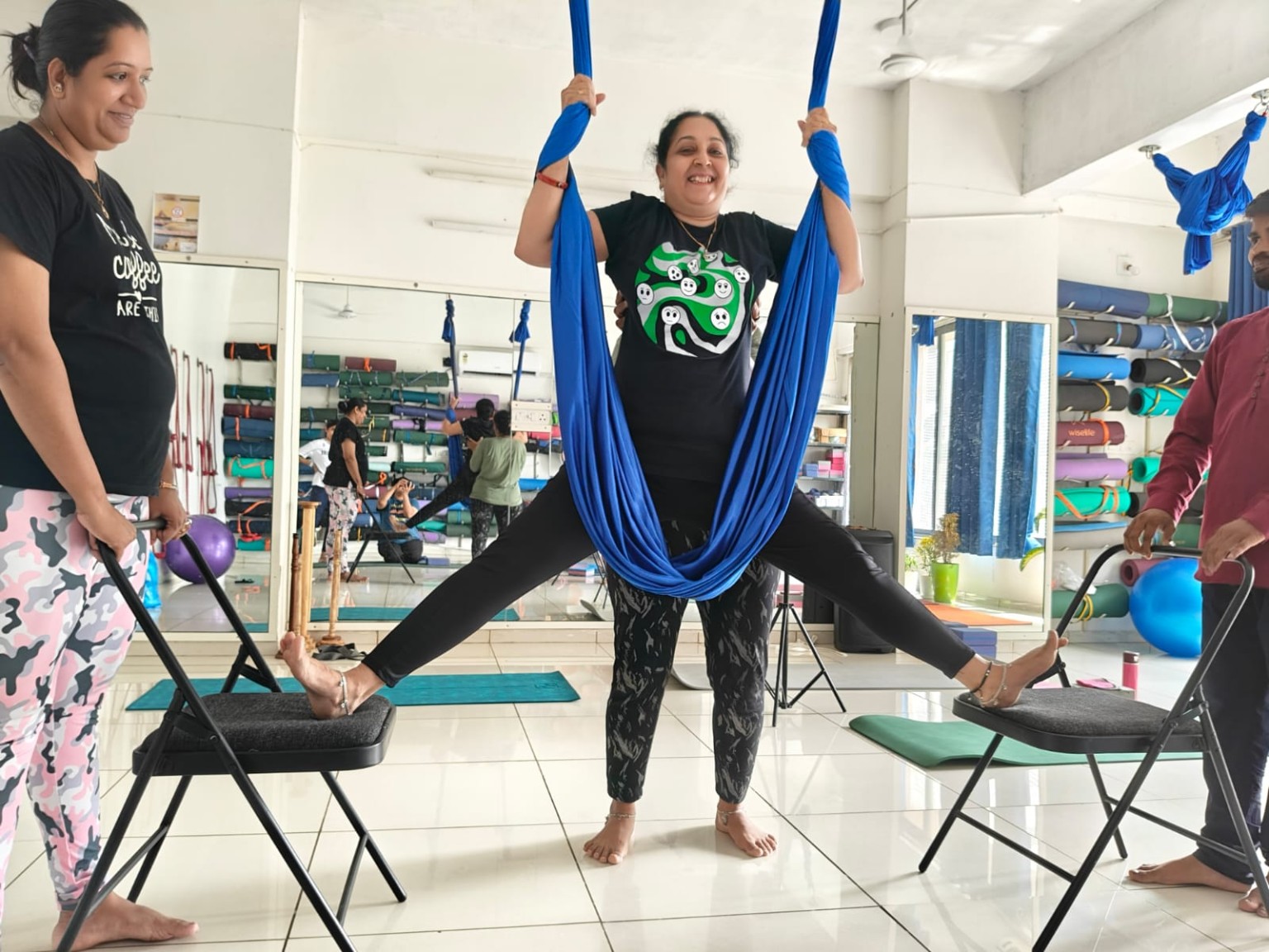 Aerial yoga practice